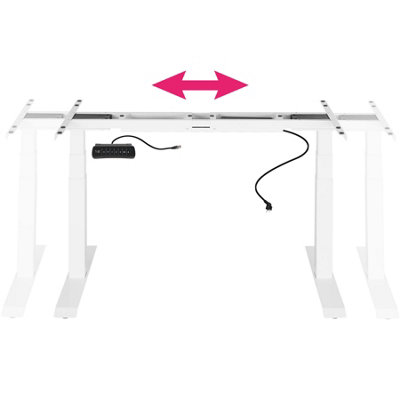 Motorised standing desk frame (58 - 123cm tall, with memory and alarm functions) - white
