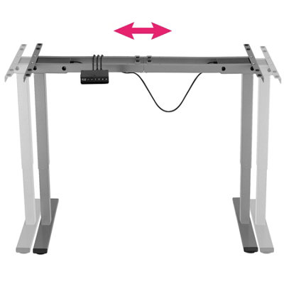 Motorised standing desk frame (70-119cm tall, with memory and anti-collision features) - grey