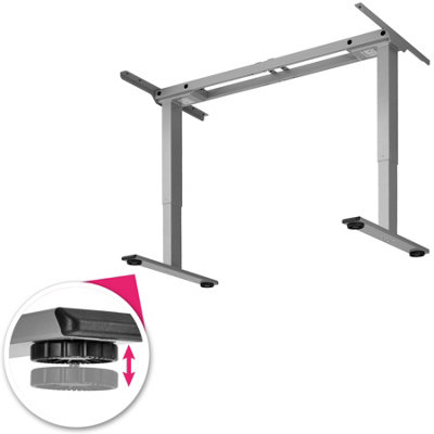 Motorised standing desk frame (70-119cm tall, with memory and anti-collision features) - grey