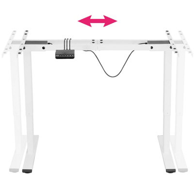 Motorised standing desk frame (70-119cm tall, with memory and anti-collision features) - white