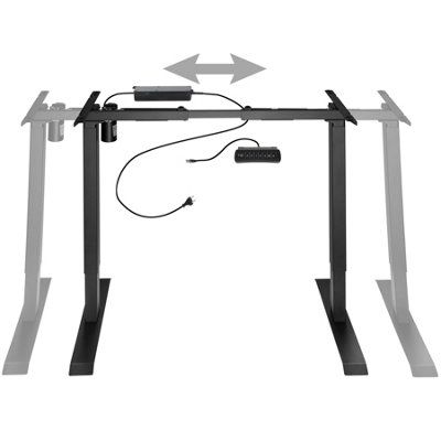 Motorised standing desk frame (71-121cm tall, with memory and alarm functions) - black
