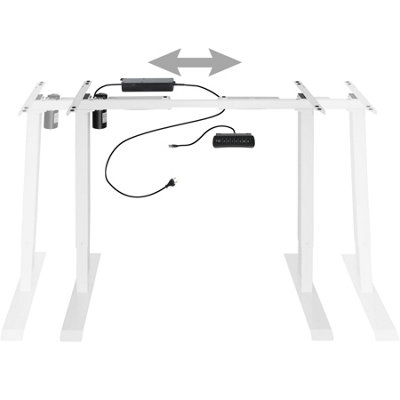 Motorised standing desk frame (71-121cm tall, with memory and alarm functions) - white