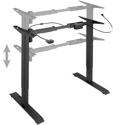 Motorised standing desk frame (71 to 121cm tall) - black