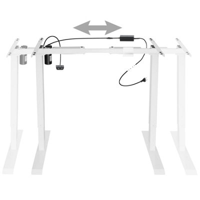 Motorised standing desk frame (71 to 121cm tall) - white