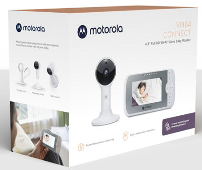 Motorola VM64 Video Baby Monitor & 4.3"" Display White