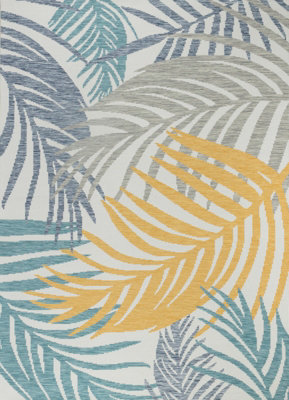MOUNA In- & Outdoor Coastal Light Grey Area Rug 200 x 275 cm