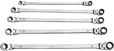 Mountain 5Pc Metric Double Box End 180 Degrees Rotation  Spanner Set
