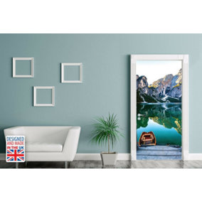 Mountain Lake Self-Adhesive Door Mural Sticker For All Europe Size 90Cm X 200Cm