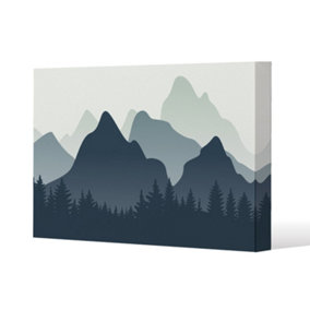 mountain landscape illustration (Canvas Print) / 127 x 101 x 4cm