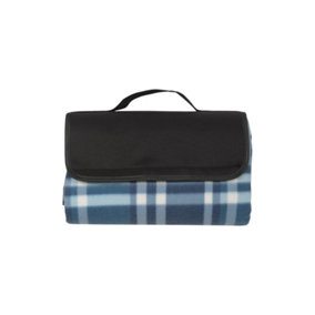 Mountain Warehouse Fleece Checked Picnic Mat Blue (One Size)