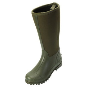 Mountain Warehouse Mens Mucker Neoprene Wellington Boots Khaki Green (8 UK)