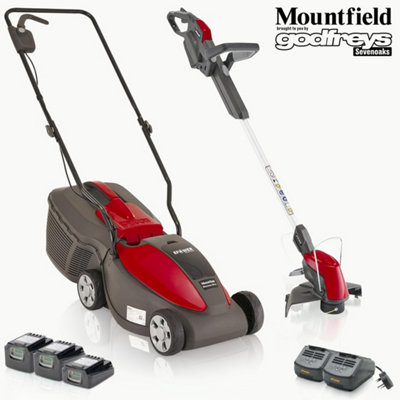 Mountfield Electress 34Li Battery Lawnmower 34cm & MTR20LI Battery Strimmer Kit