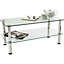 Mountright 2 Tier Coffee Table in Clear Glass & Chrome Legs