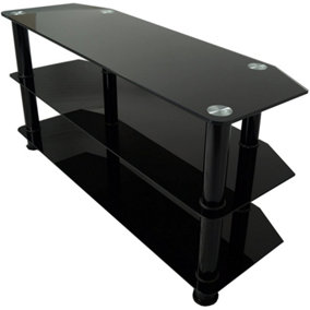 Mountright Universal 1050 Black Glass Corner TV Stand for up to 50" TVs