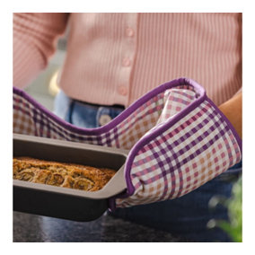Mourne Heather Check Print  Double Oven Glove