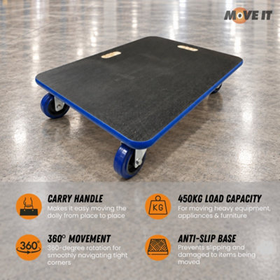 Move-It Large Heavy-Duty Dolly Trolley, 450kg Load Capacity for Moving ...