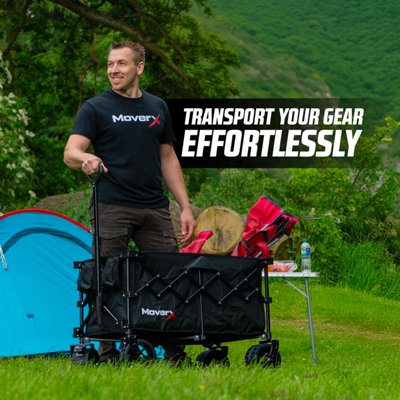 Opvouwbare Campingtrolley Met Rem 220 Kg 150 L Capaciteit Voor Alle Terreinen Voor Outdoor Picknick En Strandtransport