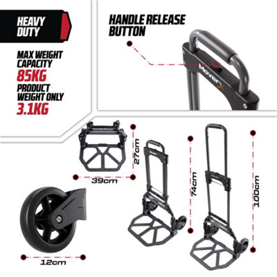 MoverX Folding Hand Truck Aluminium, Heavy Duty Hand Truck Foldable ...