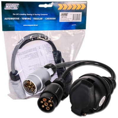 MP602 Maypole Caravan Adaptor Lead 7 Pin 12N&S Vehicle To 13 Pin ...