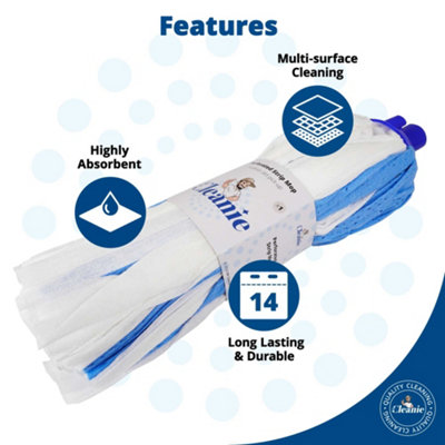 Mr Cleanie Perforated Strip Mop Replacement Head Refill for Household ...