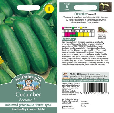 Mr. Fothergills Cucumber Socrates F1 Seeds