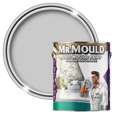 MR MOULD - Anti-Mould Paint - Premium Colour & Protection for Interior Walls & Ceilings - Dove Grey - 5L