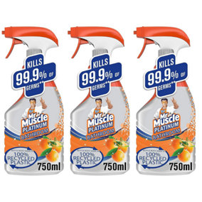 Mr Muscle Bathroom Cleaner Platinum Mandarin & Orange 750ml x 3