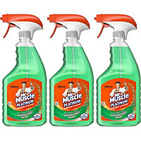 Mr Muscle Platinum Window & Glass Cleaner Trigger Spray, 750ml (Pack of 3)
