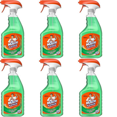 Mr Muscle Platinum Window & Glass Cleaner Trigger Spray, 750ml (Pack of 6)
