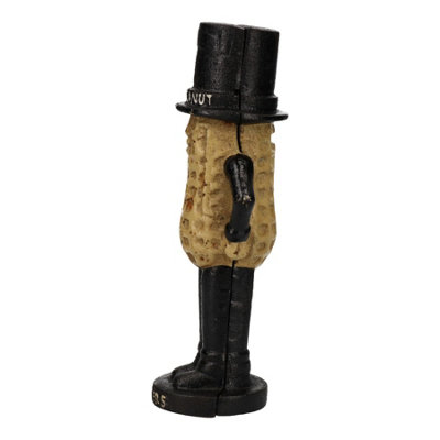Lot De 2 Statues Mr. Peanut En Fonte - Tirelires Et Jardinières Vintage