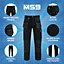 MS9 Men's Work Cargo Trousers Pants Jeans Comes with Multi Functional Pockets T5, Black - 30W/30L