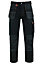 MS9 Men's Work Cargo Trousers Pants Jeans Comes with Multi Functional Pockets T5, Black - 32W/30L