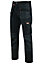 MS9 Men's Work Cargo Trousers Pants Jeans Comes with Multi Functional Pockets T5, Black - 34W/30L