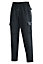 MS9 Mens Cargo Combat Fleece Trouser Work Tracksuit Jogging Bottoms Pants H20, Black - XL