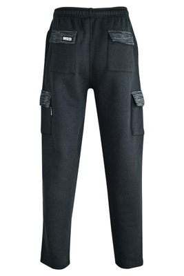 MS9 Mens Cargo Combat Fleece Trouser Work Tracksuit Jogging Bottoms ...