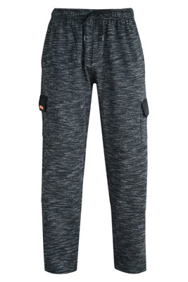 MS9 Mens Cargo Combat Fleece Trouser Work Tracksuit Jogging Bottoms Pants H20, Charcoal - M