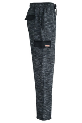 MS9 Mens Cargo Combat Fleece Trouser Work Tracksuit Jogging Bottoms Pants H20, Charcoal - M