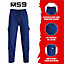 MS9 Mens Cargo Combat Fleece Trouser Work Tracksuit Jogging Bottoms Pants H20, NAVY - L
