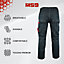 MS9 Mens Cargo Combat Multi Pockets Tactical Working Work Trouser Trousers Pants Jeans 1140 - Black, 38W/30L