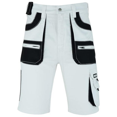 MS9 Mens Cargo Combat Painter Decoration Cotton Work Shorts White W34 DIY at B Q