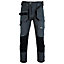 MS9 Mens Cargo Combat Slim Fit Stretch Spandex Elasticated Flexible Work Working Trouser Trousers Pants Jeans, Grey - 34W/32L