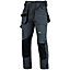 MS9 Mens Cargo Combat Slim Fit Stretch Spandex Elasticated Flexible Work Working Trouser Trousers Pants Jeans, Grey - 36W/30L