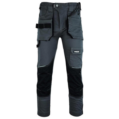 Pantalone Cargo Nero con Elastico in Vita Taglie Forti da 3XL a 8XL