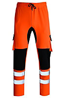 MS9 Mens Cargo Combat Work Trouser Tracksuit Jogging Bottoms Pants Joggers H10, Orange - XL