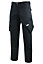 MS9 Mens Cargo Combat Work Trousers Pants Jeans with Knee Pockets T2, Black - 34W/32L