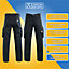 MS9 Mens Cargo Combat Work Trousers Pants Jeans with Knee Pockets T2, Black - 36W/32L