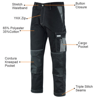 MS9 Mens Cargo Combat Work Working Trouser Trousers Pants Jeans
