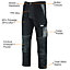MS9 Mens Cargo Combat Work Working Trouser Trousers Pants Jeans with Multifuncational Pockets, Black - 36W/30L