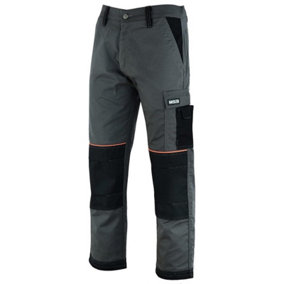 MS9 Mens Cargo Combat Work Working Trouser Trousers Pants Jeans with Multifuncational Pockets, Grey - 30W/32L