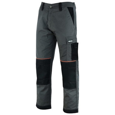 MS9 Mens Cargo Combat Work Working Trouser Trousers Pants Jeans with Multifuncational Pockets, Grey - 34W/34L